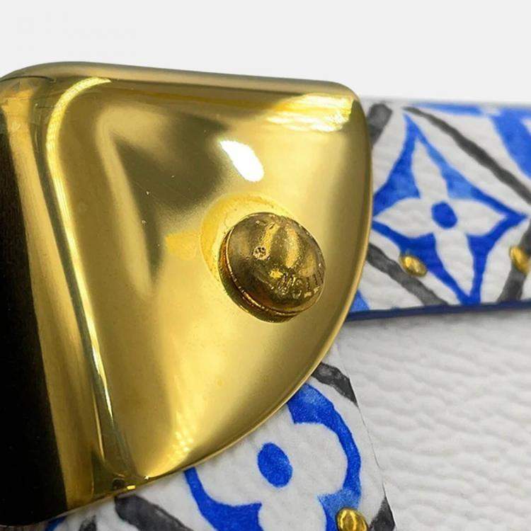 Pre Owned Louis Vuitton Coffret Tresor24 White/Blue Monogram Visor Pool