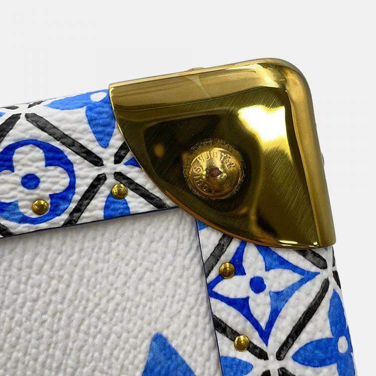 Pre Owned Louis Vuitton Coffret Tresor24 White/Blue Monogram Visor Pool