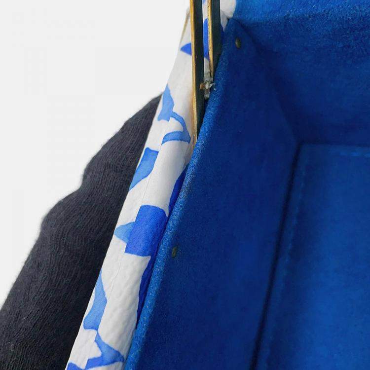 Pre Owned Louis Vuitton Coffret Tresor24 White/Blue Monogram Visor Pool