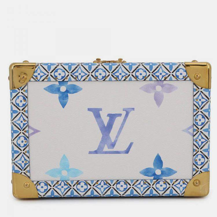 Pre Owned Louis Vuitton Coffret Tresor24 White/Blue Monogram Visor Pool