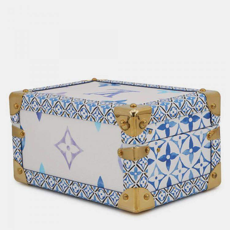 Pre Owned Louis Vuitton Coffret Tresor24 White/Blue Monogram Visor Pool