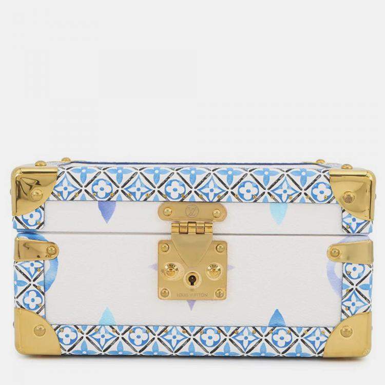 Pre Owned Louis Vuitton Coffret Tresor24 White/Blue Monogram Visor Pool