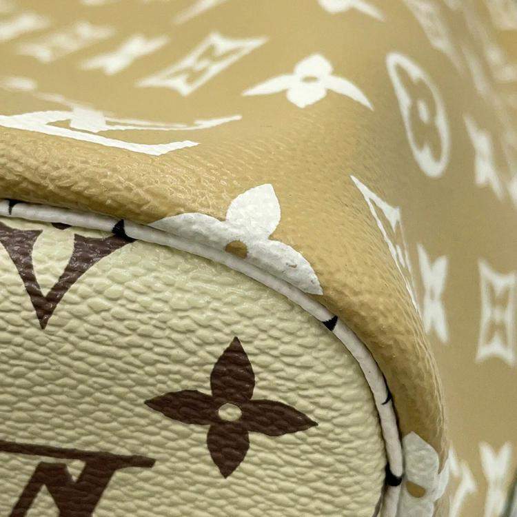 Pre Owned Louis Vuitton Neverfull Khaki/Beige/White Monogram Monogram Giant Size Mm