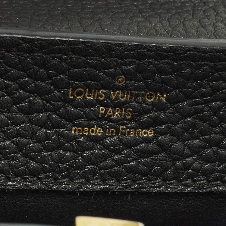 Pre Owned Louis Vuitton Capucines Mini Black Leather Top Handle Bag