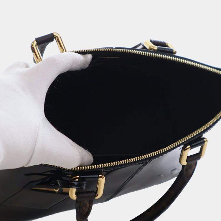 Pre Owned Louis Vuitton Black Vernis Miroir Tote