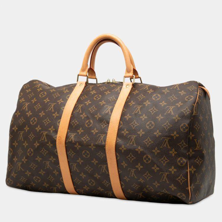 Pre Owned Louis Vuitton Brown Monogram Keepall 50