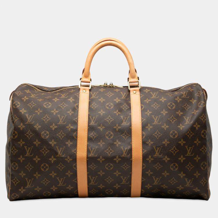 Pre Owned Louis Vuitton Brown Monogram Keepall 50