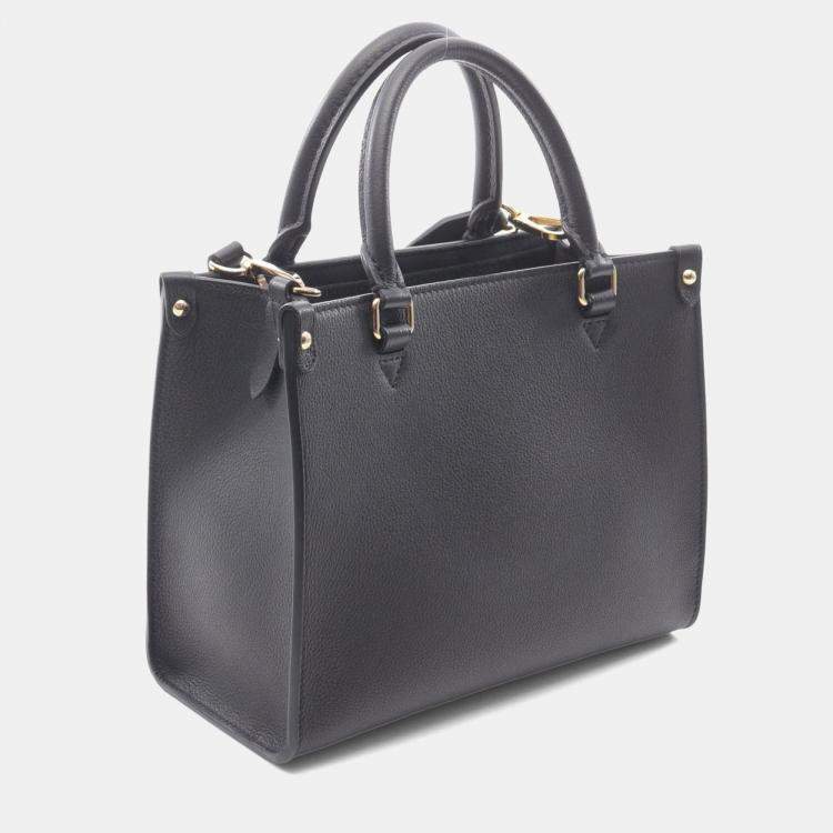 Pre Owned Louis Vuitton Lock & Go Shoulder Bag In Grained Calf Leather Black