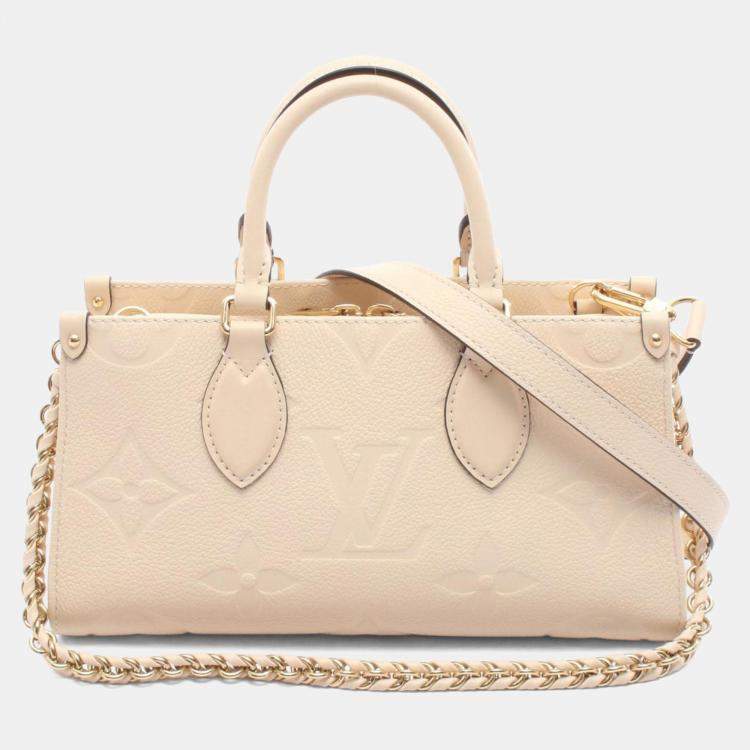 Pre Owned Louis Vuitton On The Go New York Monogram Empreinte Leather Handbag Ivory