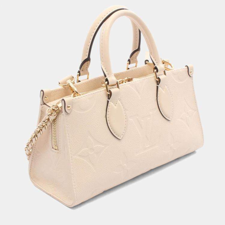 Pre Owned Louis Vuitton On The Go New York Monogram Empreinte Leather Handbag Ivory