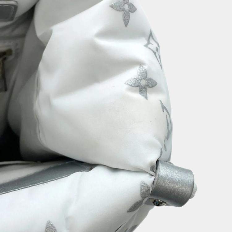 Pre Owned Louis Vuitton Monogram Nylon Tote Bag Ski On-The-Go Mm White