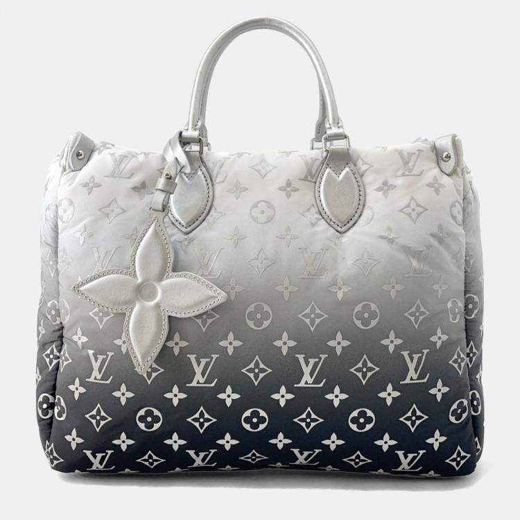 Pre Owned Louis Vuitton Monogram Nylon Tote Bag Ski On-The-Go Mm White