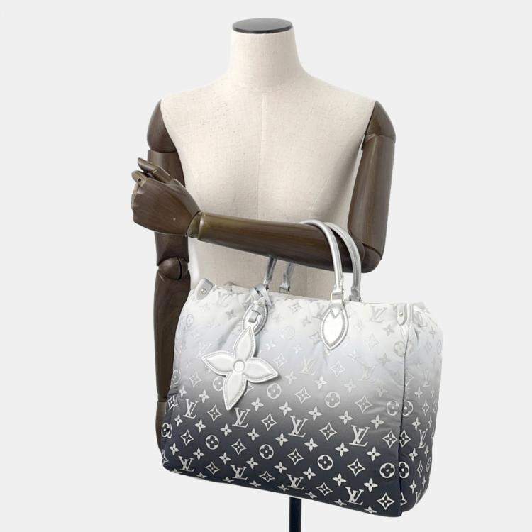 Pre Owned Louis Vuitton Monogram Nylon Tote Bag Ski On-The-Go Mm White