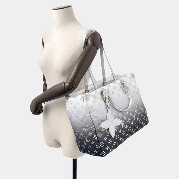 Pre Owned Louis Vuitton Monogram Nylon Tote Bag Ski On-The-Go Mm White