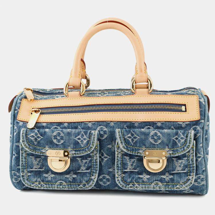 Pre Owned Louis Vuitton Monogram Denim Neo Speedy Handbag
