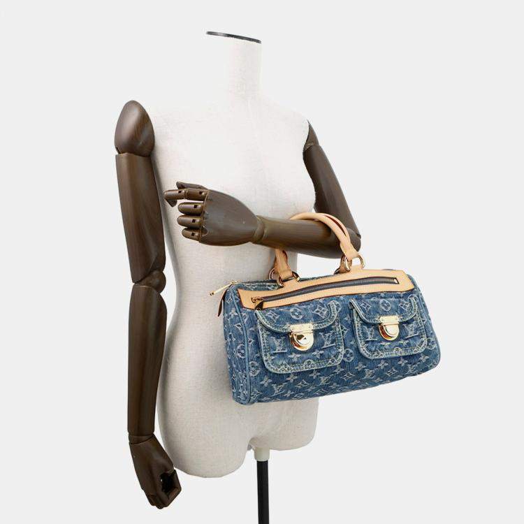Pre Owned Louis Vuitton Monogram Denim Neo Speedy Handbag