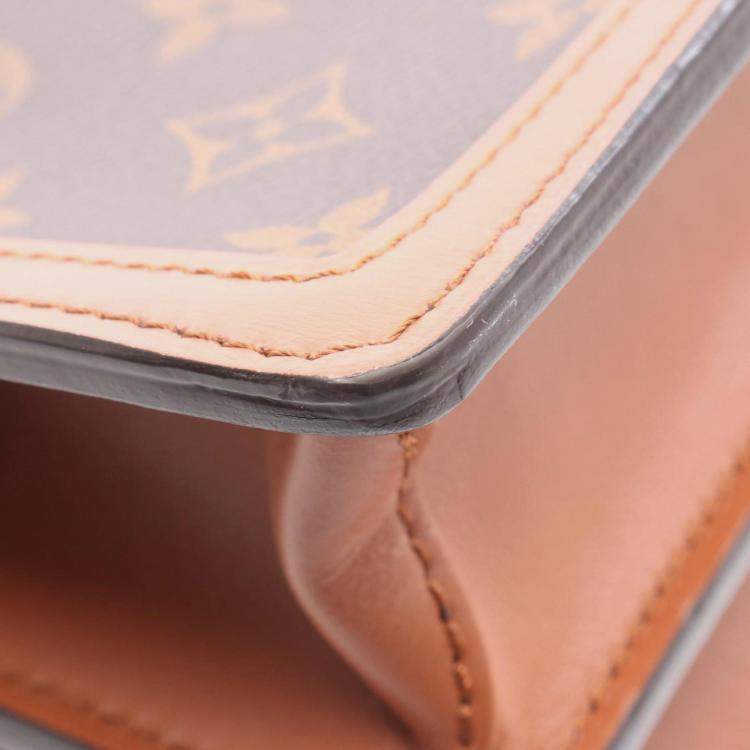 Pre Owned Louis Vuitton Dauphine Mm Shoulder Bag Pvc-Coated Canvas And Leather Monogram Reverse Brown