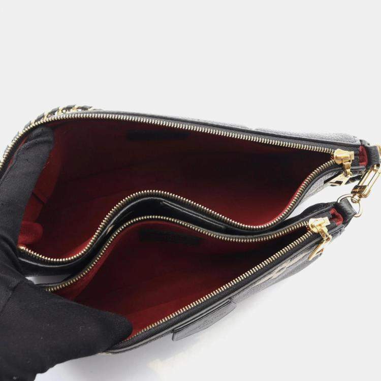 Pre Owned Louis Vuitton Multi Pochette Accessoires Two-Tone Leather Shoulder Bag Black And Beige