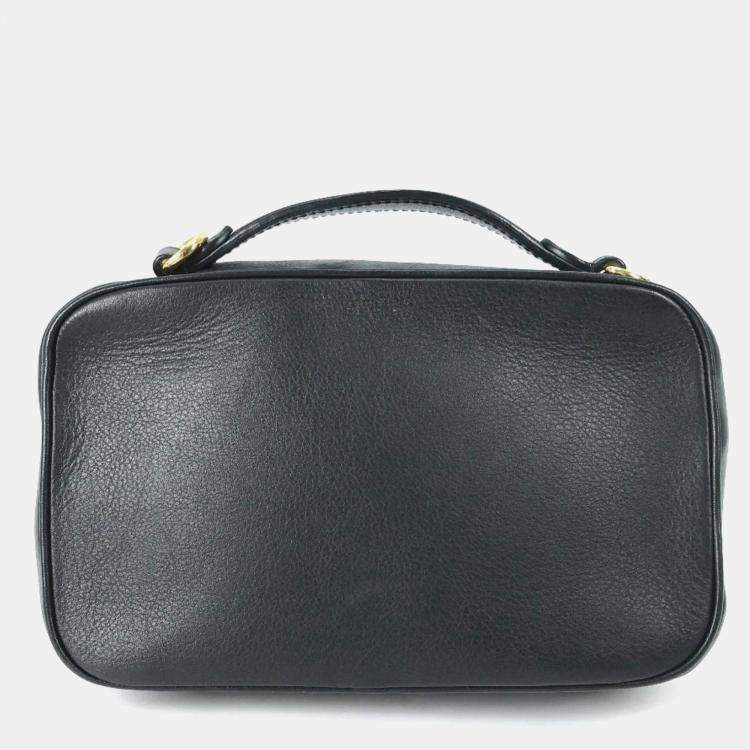 Pre Owned Louis Vuitton Monogram Utility Crossbody Pochette Shoulder Bag In Black Leather