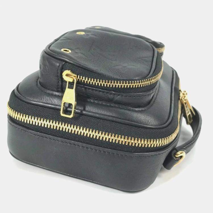 Pre Owned Louis Vuitton Monogram Utility Crossbody Pochette Shoulder Bag In Black Leather