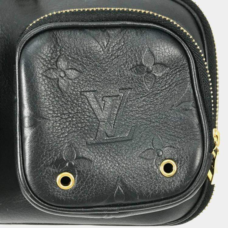 Pre Owned Louis Vuitton Monogram Utility Crossbody Pochette Shoulder Bag In Black Leather