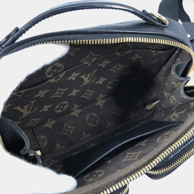 Pre Owned Louis Vuitton Monogram Utility Crossbody Pochette Shoulder Bag In Black Leather