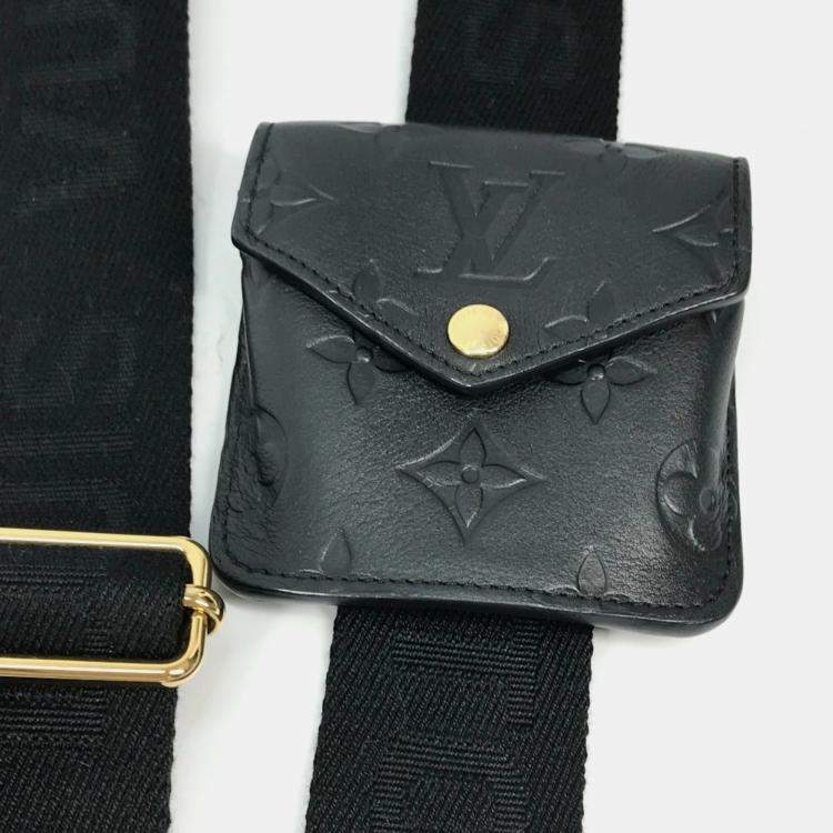 Pre Owned Louis Vuitton Monogram Utility Crossbody Pochette Shoulder Bag In Black Leather