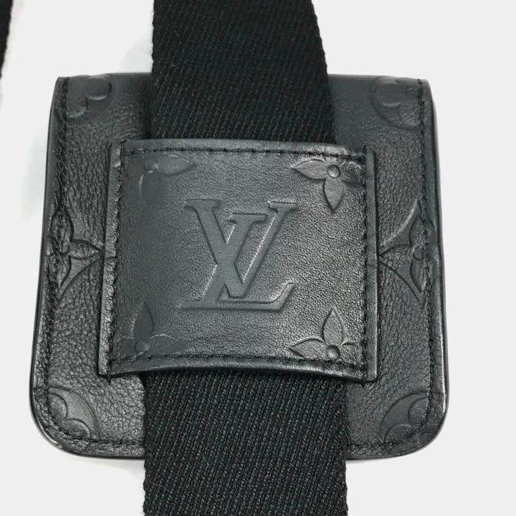 Pre Owned Louis Vuitton Monogram Utility Crossbody Pochette Shoulder Bag In Black Leather