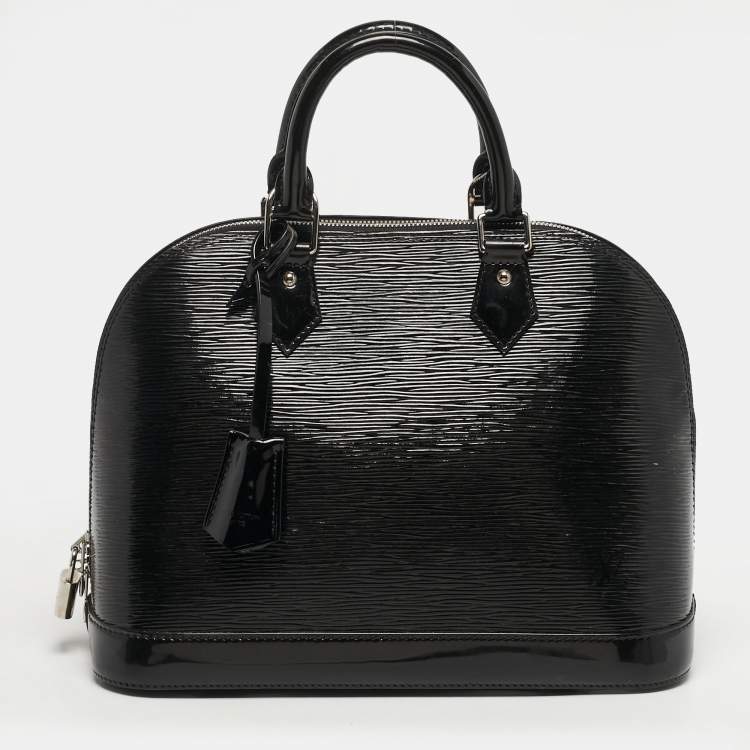 Pre Owned Louis Vuitton Alma PM Black Epi Electric Leather Bag