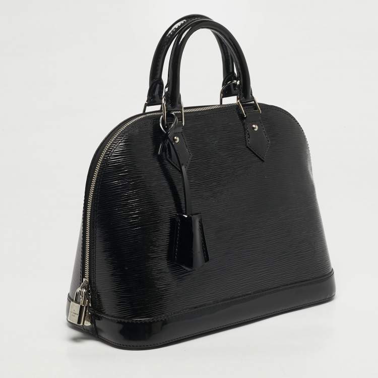 Pre Owned Louis Vuitton Alma PM Black Epi Electric Leather Bag