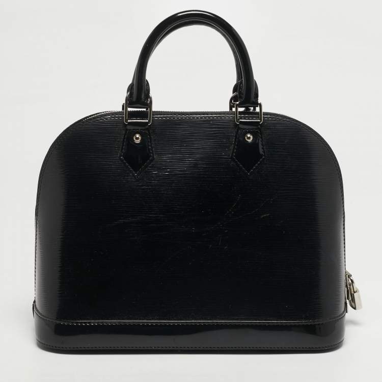 Pre Owned Louis Vuitton Alma PM Black Epi Electric Leather Bag
