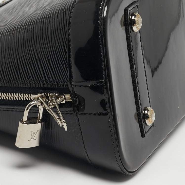 Pre Owned Louis Vuitton Alma PM Black Epi Electric Leather Bag
