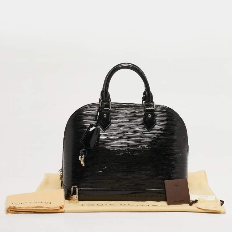 Pre Owned Louis Vuitton Alma PM Black Epi Electric Leather Bag