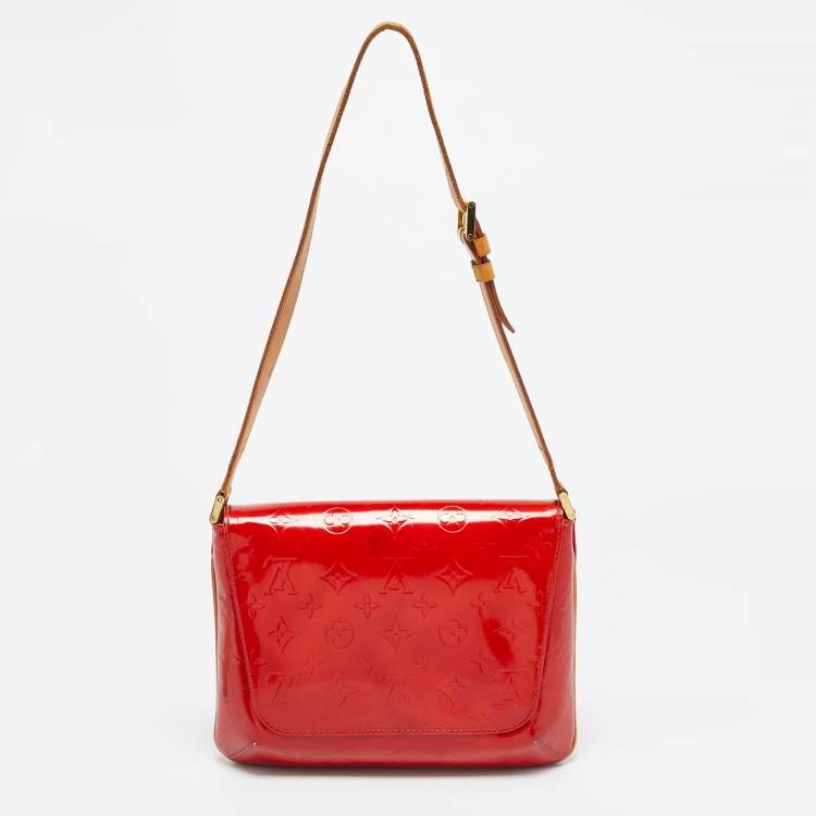 Pre Owned Louis Vuitton Thompson Street Red Monogram Vernis Bag