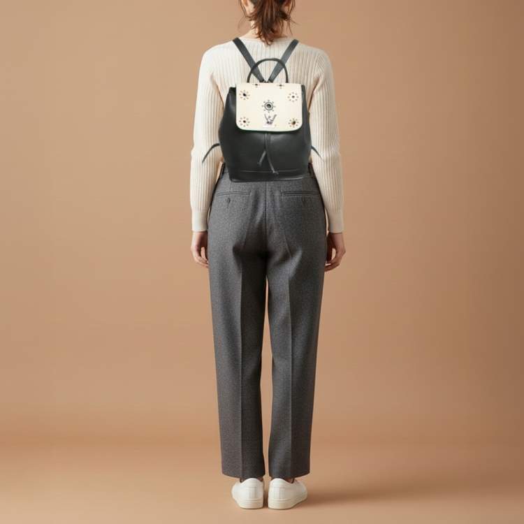 Pre Owned Louis Vuitton Mechanical Flowers Lockme Leather Backpack