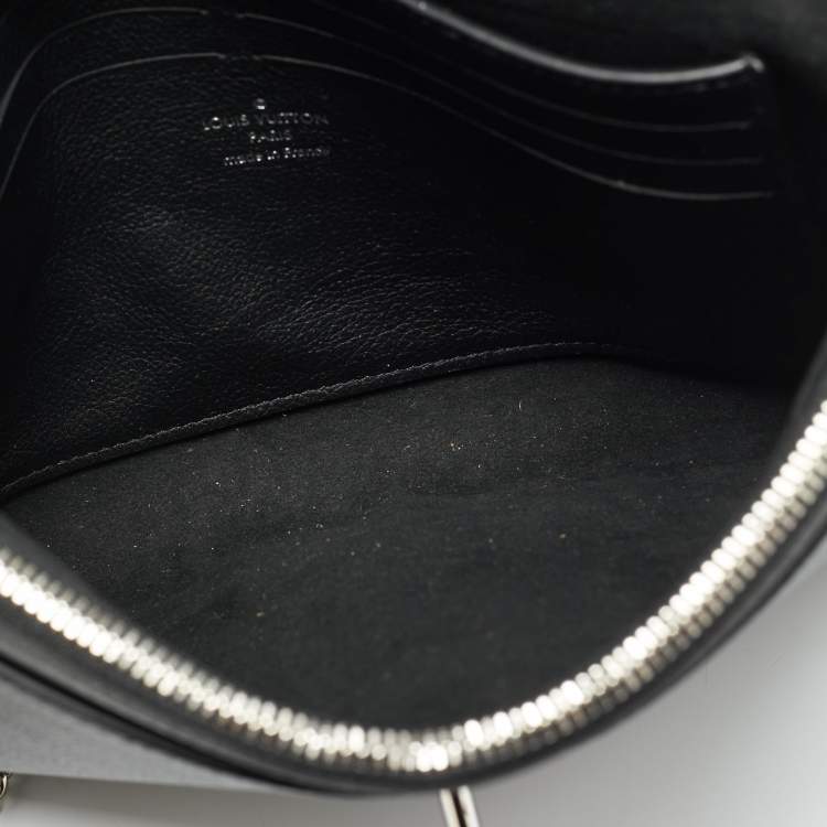 Pre Owned Louis Vuitton Mylockme Black Leather Chain Pochette