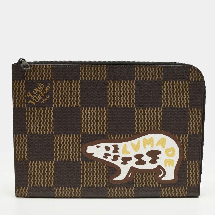 مملوكة مسبقًا Louis Vuitton x Nigo Pochette Jour GM Damier Ebene Giant Canvas Clutch
