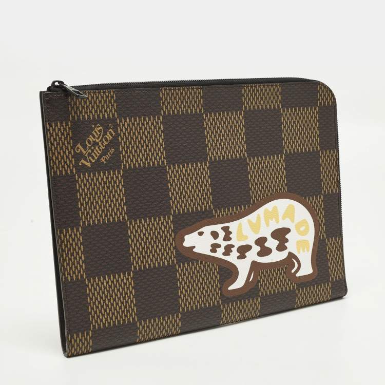مملوكة مسبقًا Louis Vuitton x Nigo Pochette Jour GM Damier Ebene Giant Canvas Clutch