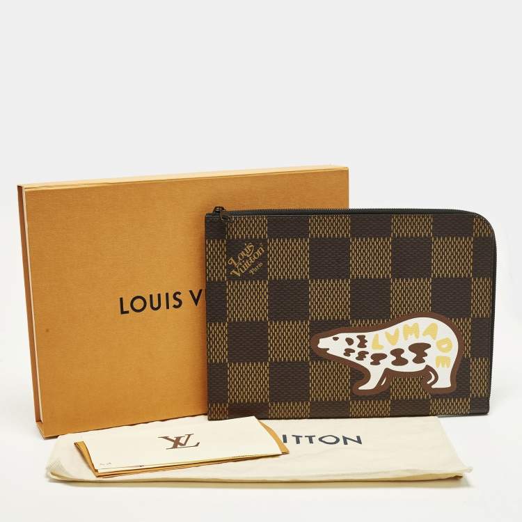 مملوكة مسبقًا Louis Vuitton x Nigo Pochette Jour GM Damier Ebene Giant Canvas Clutch