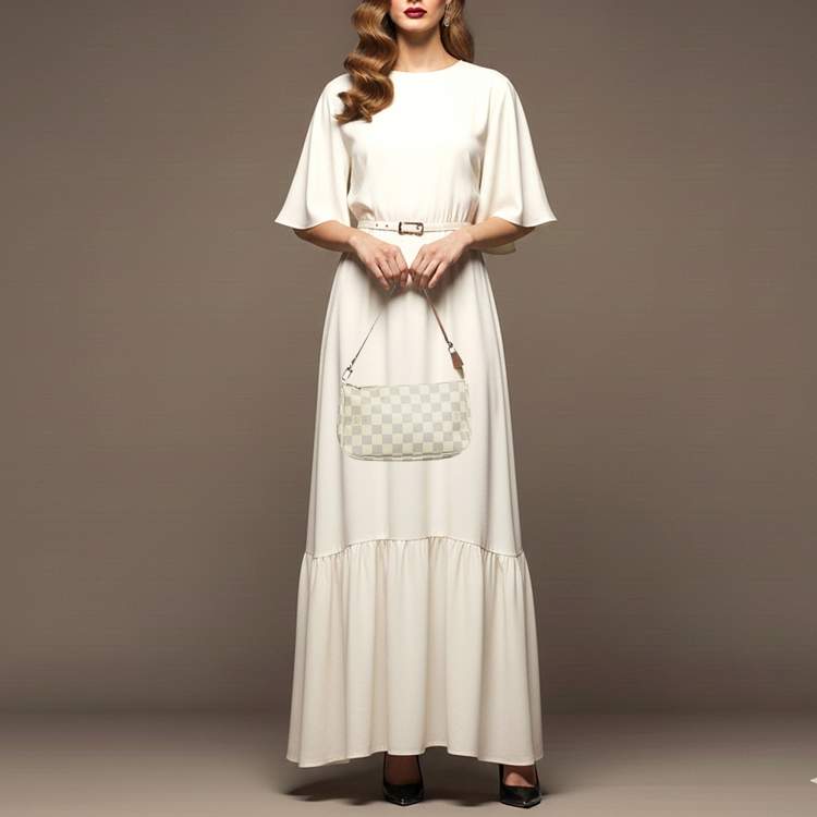 Pre Owned Louis Vuitton Damier Azur Pochette Accessoires Bag