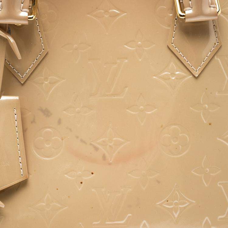 Pre Owned Louis Vuitton Beige Monogram Vernis Alma PM Bag