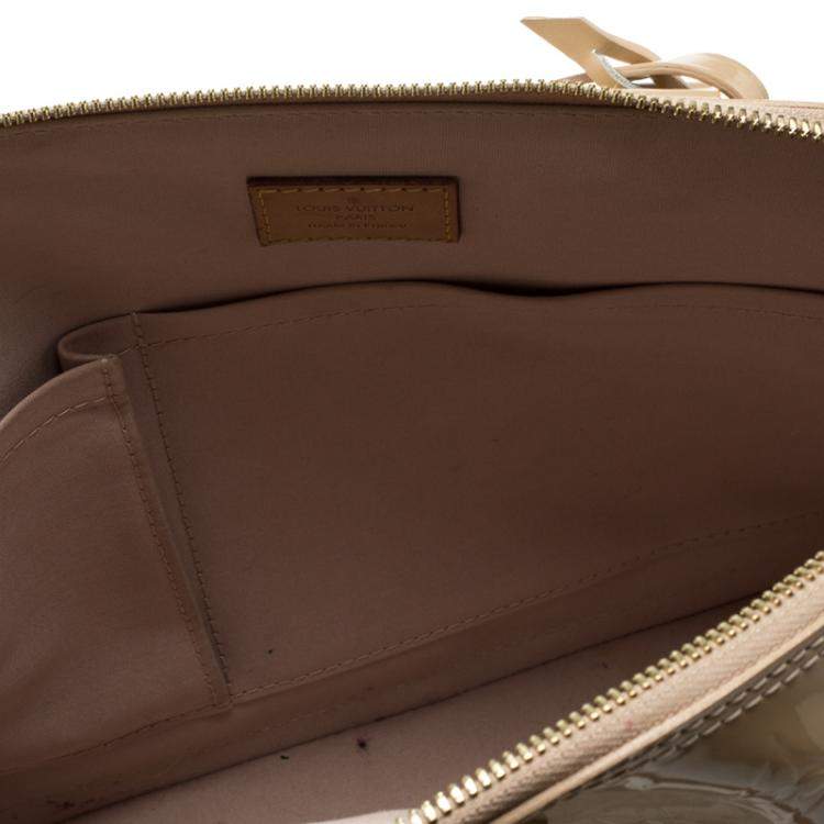 Pre Owned Louis Vuitton Beige Monogram Vernis Alma PM Bag