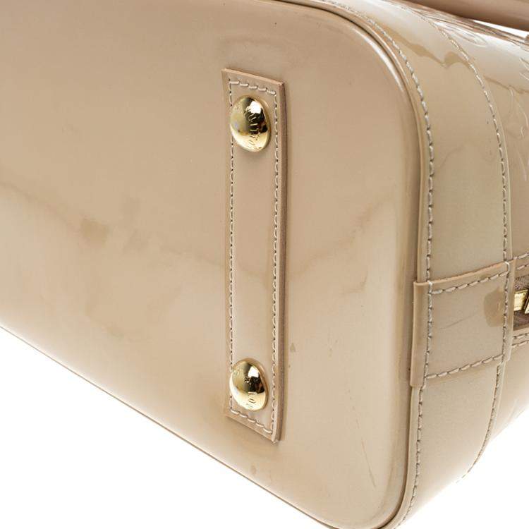 Pre Owned Louis Vuitton Beige Monogram Vernis Alma PM Bag