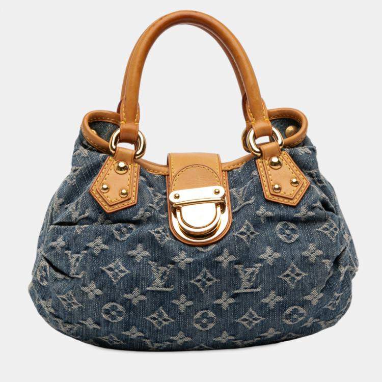 Pre Owned Louis Vuitton Blue Monogram Denim Pleaty