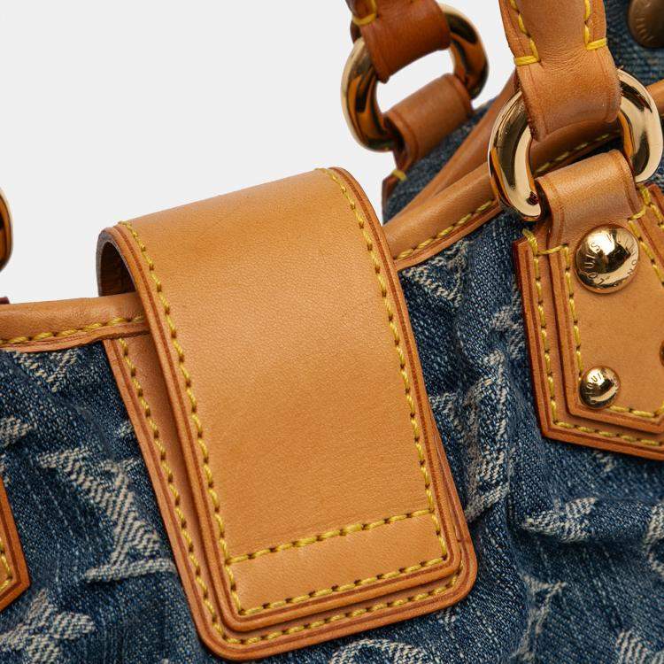 Pre Owned Louis Vuitton Blue Monogram Denim Pleaty