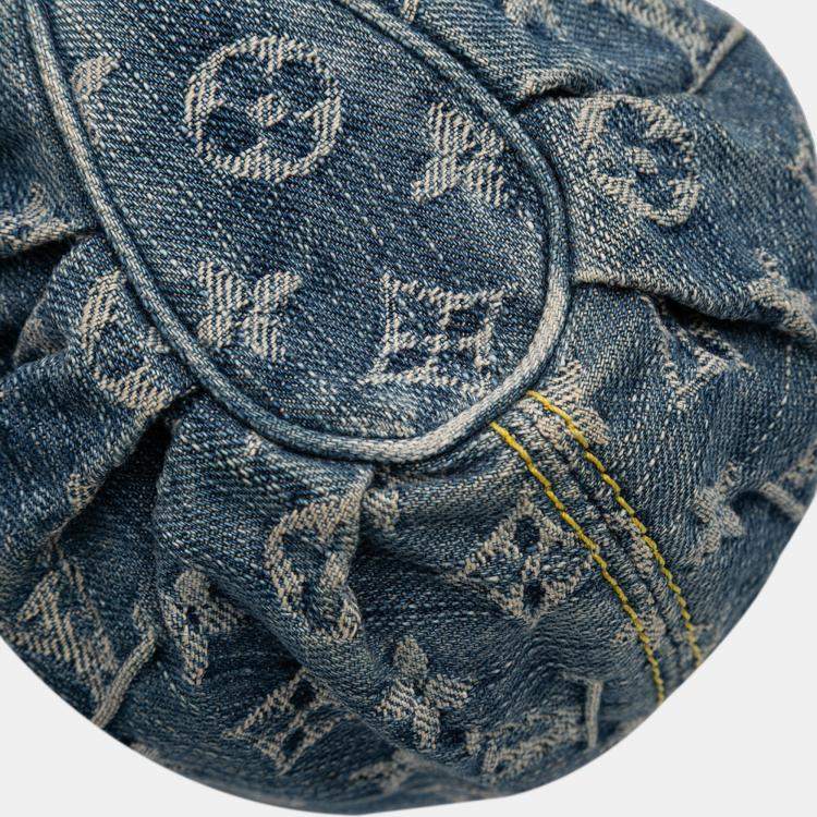 Pre Owned Louis Vuitton Blue Monogram Denim Pleaty