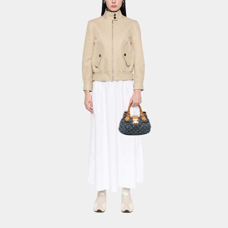 Pre Owned Louis Vuitton Blue Monogram Denim Pleaty