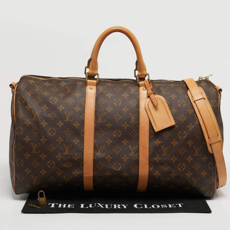 Pre Owned Louis Vuitton Keepall Bandouliere 50 Monogram Canvas Duffel Bag