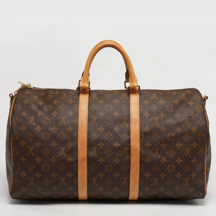Pre Owned Louis Vuitton Keepall Bandouliere 50 Monogram Canvas Duffel Bag
