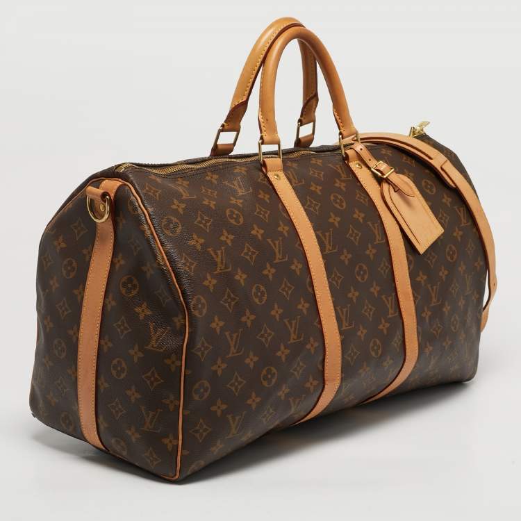 Pre Owned Louis Vuitton Keepall Bandouliere 50 Monogram Canvas Duffel Bag